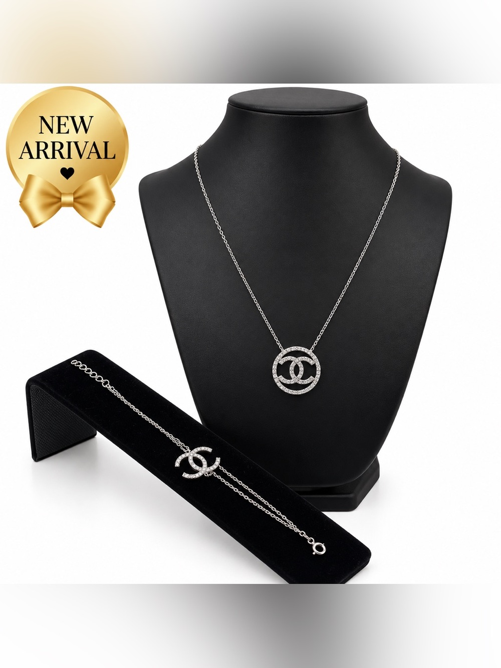 📍Women’s Silver-Tone Necklace & Bracelet Set 📍